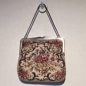 Vintage "SIMPSONS" Mini Floral Tapestry Hand Bag Clutch Purse - Made in Germany